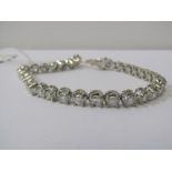 18ct WHITE GOLD DIAMOND SET TENNIS BRACELET, Approx 8.86 ct of diamond, well matched brilliant cut