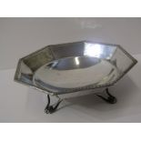 SILVER SWEET MEAT DISH, HM silver octagonal design dish, Birmingham 1938, 5.5" dia