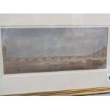 WATERLOO BRIDGE, early 19th Century watercolour drawing "A Design of Waterloo Bridge" attributed