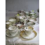19TH CENTURY TEAWARE, a good collection of English porcelain teaware including, Copeland and