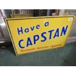 ADVERTISING, enamelled double sided advertising sign "Have a Capstan", 14" x 21"