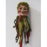 MR PUNCH MAROTTE, VICTORIAN JESTERS RATTLE, in the form of "Mr Punch", 16.5 length