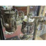 SILVER PLATE, 4 piece Victorian tea & coffee service with floral & foliate engraved decoration