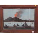 NEAPOLITAN GOUACHE, "Vesuvius", 14" x 22.5"