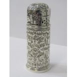 VICTORIAN SILVER DREDGER, fine HM silver embossed cylindrical dredger, London 1895, 4" height