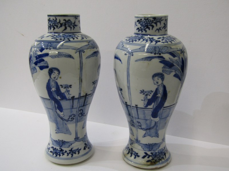 ORIENTAL CERAMICS, pair of under-glazed blue inverted baluster "Long Eliza" vases, 4 character - Image 2 of 14