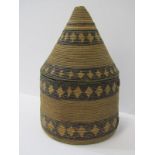 AFRICAN WICKER, conical geometric design 10" basket