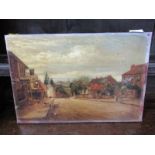 WILLIAM FREEMAN, 19th Century signed oil on canvas, "View Of Norwich Cathedral" 9" x 13"