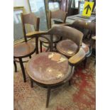 BENTWOOD CHAIRS, pair of Bentwood armchairs and pair of similar kitchen chairs with original stamped