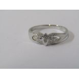 9CT WHITE GOLD DIAMOND SET DRESS RING, size K/L