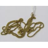 9ct YELLOW GOLD CURB LINK NECKLACE, Approx 4.3 grms