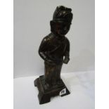 EASTERN METALWARE, gilded metal figure of Servant, 12" Height