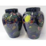 ROYAL STANLEYWARE, pair of "Jacobean" pattern 9" baluster vases