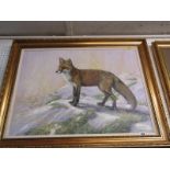 DICK TWINNEY, signed painting on canvas, dated 2005, "Portrait of Fox", 23" x 20.5"