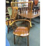 ARTS & CRAFTS, high comb back Windsor armchair