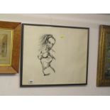 ALLEN JONES, signed lithograph dated 1967 "Erotic Portrait", 12" x 6"