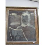 CHARLES HIGGINS, signed oil on board, "Le Calcul", dated on reverse 1945, 25" x 22"