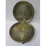 CUNARD STEAMSHIP COMPANY, pair of circular plated 12" trays engraved with "Cunard" emblem