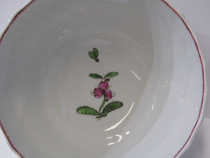 ENGLISH PORCELAIN, 18th Century Worcester spiral fluted waste bowl, a similar floral decorated - Image 6 of 16