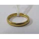 22ct YELLOW GOLD WEDDING BAND, Weight approx 5 grms