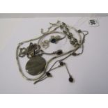 SILVER ITEMS, including bangle, pendant, necklaces, etc