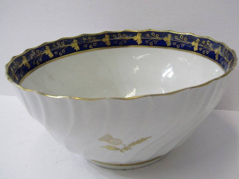 ENGLISH PORCELAIN, 18th Century Worcester spiral fluted waste bowl, a similar floral decorated - Image 8 of 16