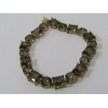 9CT YELLOW GOLD SMOKEY QUARTZ BRACELET