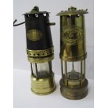 MINING LAMPS, Patterson type GTL 9P, miner's safety lamp and Cambrian replica brass mining lamp