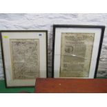 EARLY MAPS, two antique double sided maps of Europe