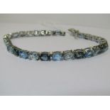 SILVER & TOPAZ BRACELET, with certificate of authenticity, 6.17ct of sky blue topaz, 5.81ct of Swiss