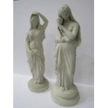 VICTORIAN PARIAN, two figures "Esther & Lady with Face Mask", height 13.5"