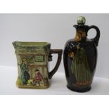 DOULTON, "Kingsware" flagon "Pied Piper" design together with Doulton "Oliver Twist" jug