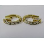 PAIR OF 9CT YELLOW GOLD DIAMOND HOOP EARRINGS