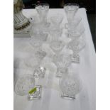 CUT GLASS, Stuart vine etched border tableware of 14 graduated glasses