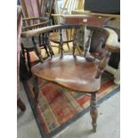 MARITIME, spindleback Captain's armchair, double H stretcher