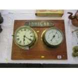 MARITIME, "Invicta" ships clock & barometer mounted as one