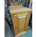 EDWARDIAN POT CUPBOARD, pedestal panel single door pot cupboard, 15" width