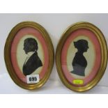 SILHOUETTES, pair of oval framed scissor cut silhouettes of Michael Groombridge & Mrs Robinson