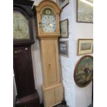 19th CENTURY CORNISH LONG CASE CLOCK, 8 day painted break arch face singed Mayell of Lostwithiel, in