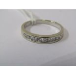 18ct WHITE GOLD DIAMOND SET HALF ETERNITY STYLE RING, approx 0.33 well matched brilliant cut