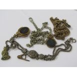 ALBERTINE CHAIN, WATCH FOBS, ROLLED GOLD ALBERT CHAIN, ETC