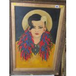 BOY GEORGE, Carol Payne signed oil on panel dated 1983 "Portrait of Boy George", also signed twice