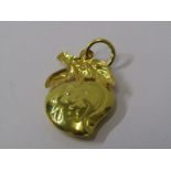 YELLOW METAL PENDANT IN THE FORM OF FRUIT, test high ct gold in presentation box 88th Birthday