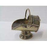 SILVER SUGAR SCUTTLE, miniature HM silver model of coal scuttle, indistinct assay mark