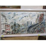 SEAN HAYDEN, oil on canvas , "Waterloo Station", 11.5" x 23.5"