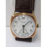 GENTLEMAN'S GOLD CASED WRIST WATCH, by Pinanacle, pretty rose gold case and clean dial, appears in