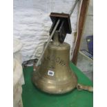 MARITIME, brass ships bell "Sandown", 12" Height
