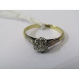 18ct YELLOW GOLD & PLATINUM DIAMOND SOLITAIRE, Diamond measure approx 09.33 ct, size 'J/K'