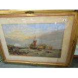 19TH CENTURY PRINT, "The Naval Engagement", 19" x 30"