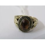 9ct YELLOW GOLD CITRINE RING, Size 'L/M'